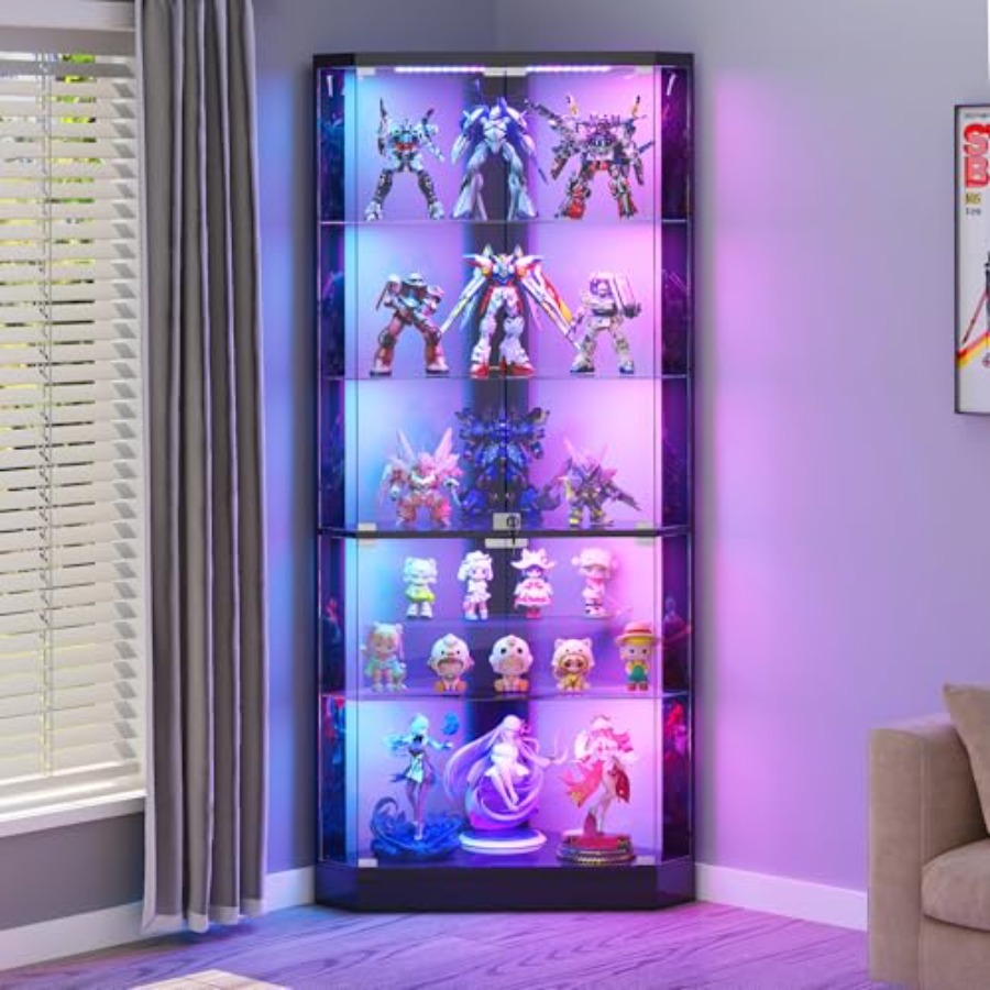 Corner Display Case with RGB L - đánh giá và giá Display Case Acrylic