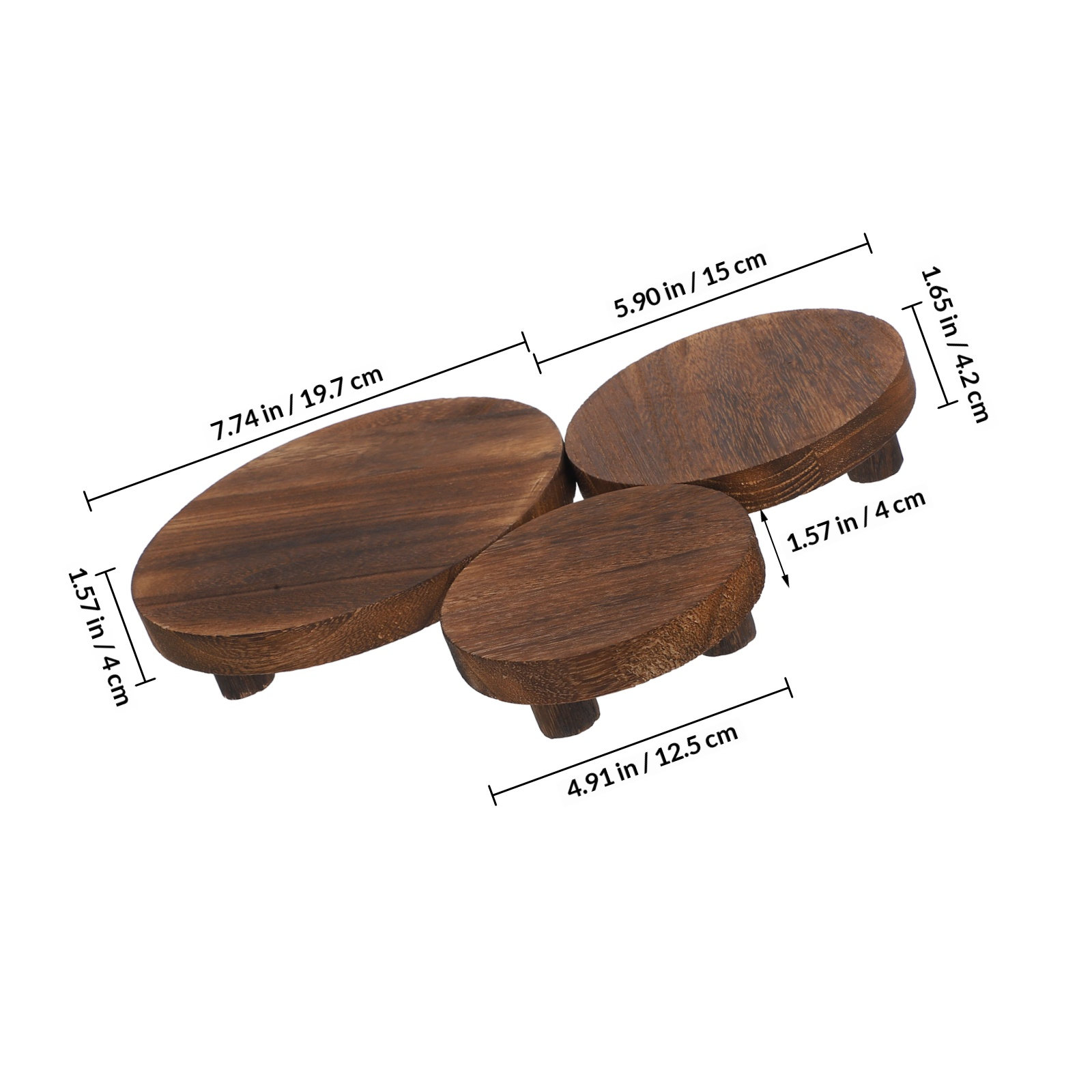 3Pcs Wooden Plant Stand Set Na - đánh giá và giá Display Risers Set